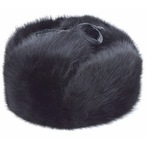Russian Dyed Black Muskrat Hat